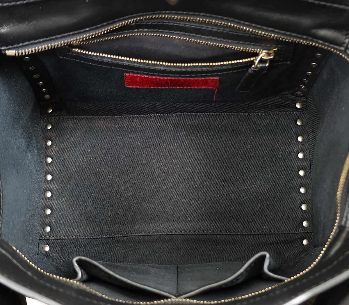 Valentino Black Rockstud Handle Tote Bag