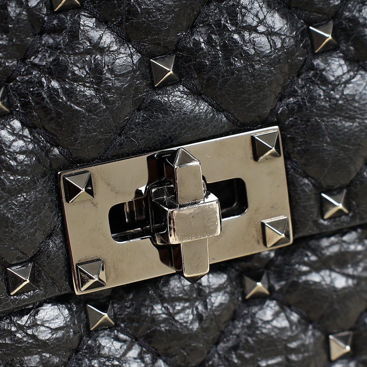 Valentino Black Spike Rockstud Shoulder Bag