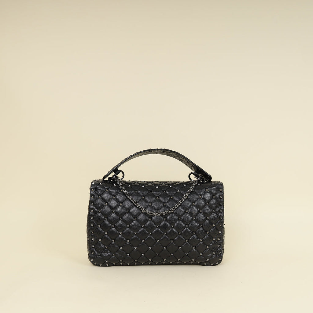 Valentino Black Spike Rockstud Shoulder Bag