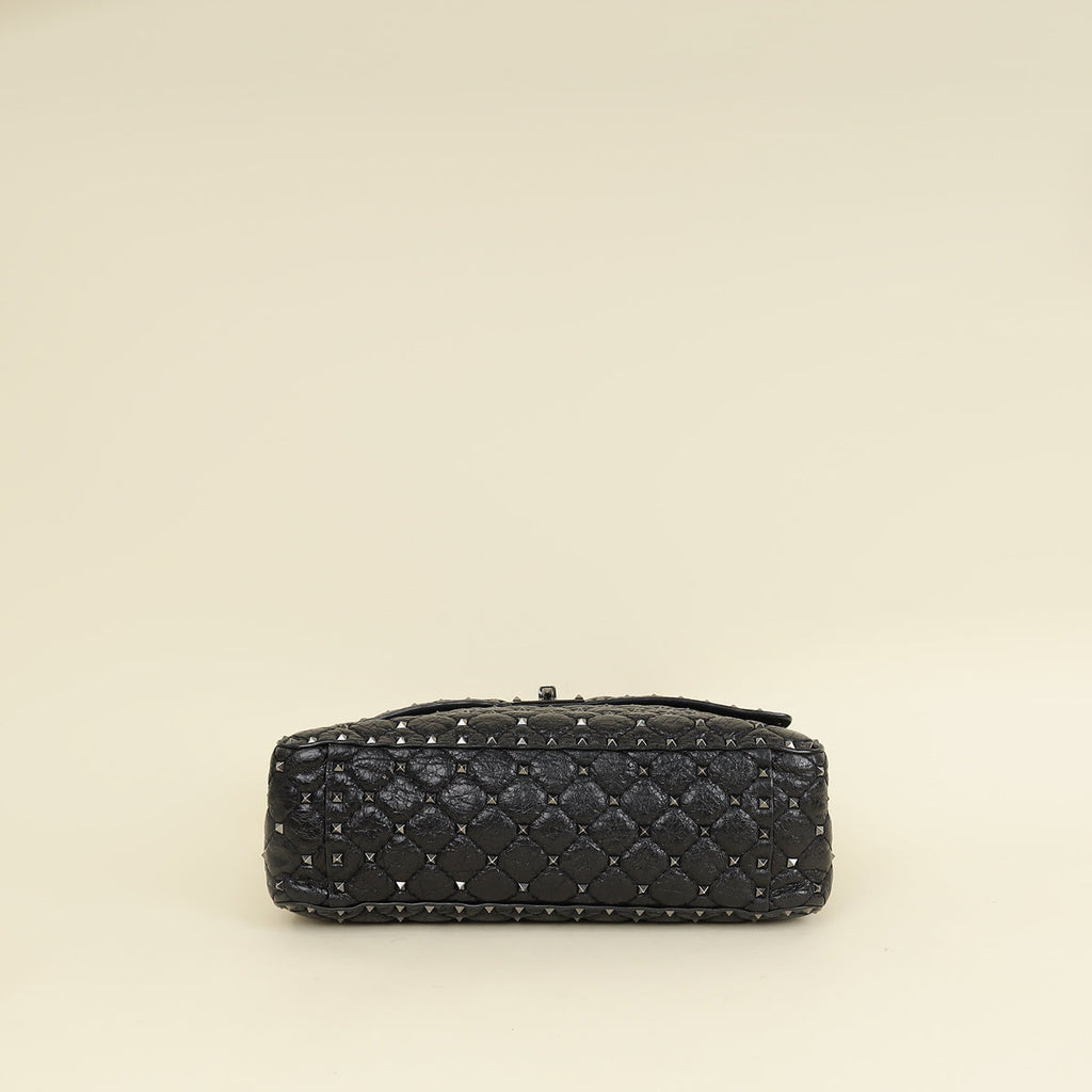 Valentino Black Spike Rockstud Shoulder Bag