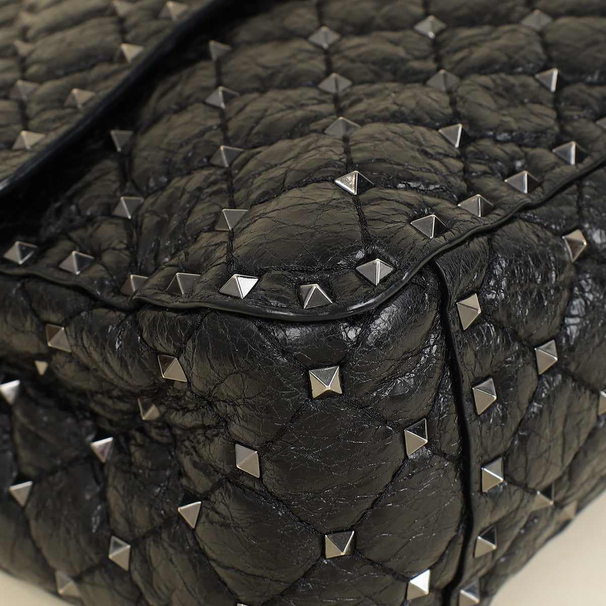 Valentino Black Spike Rockstud Shoulder Bag