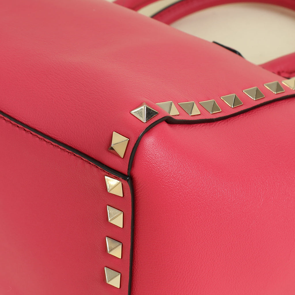 Valentino Fuchsia Rockstud Handle Tote Bag