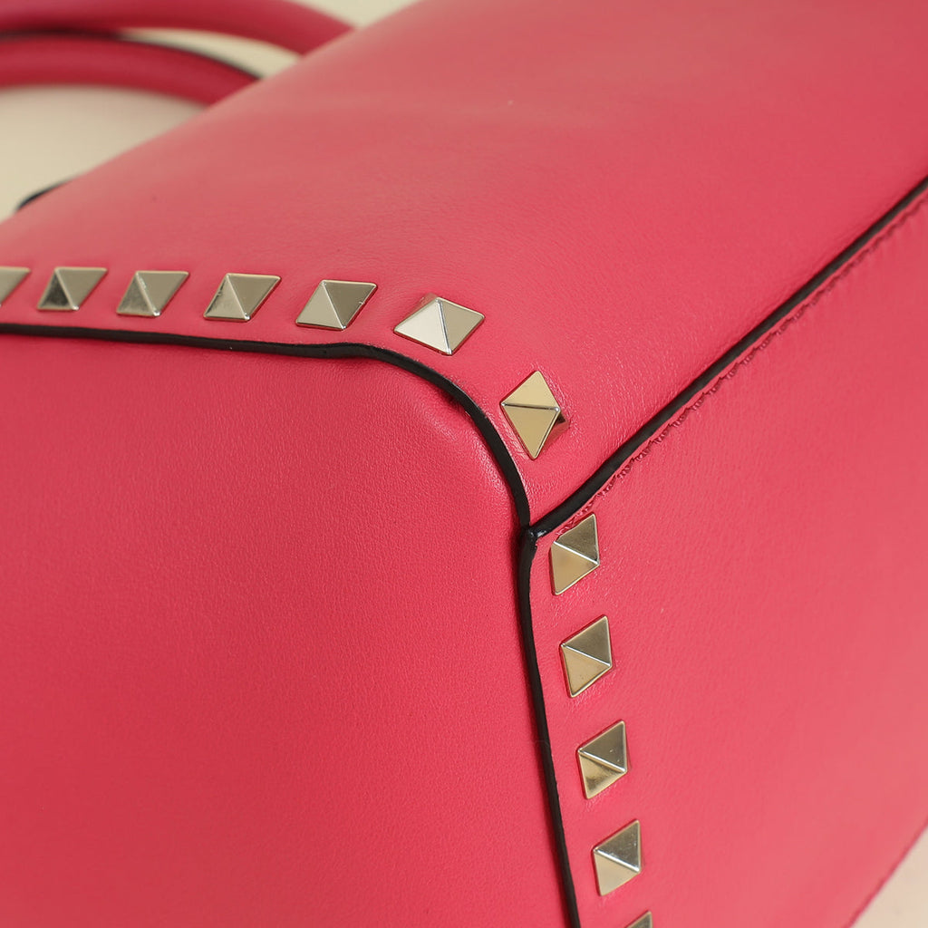 Valentino Fuchsia Rockstud Handle Tote Bag