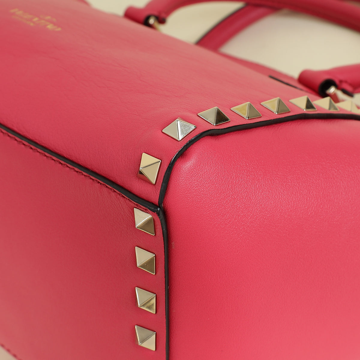 Valentino Fuchsia Rockstud Handle Tote Bag