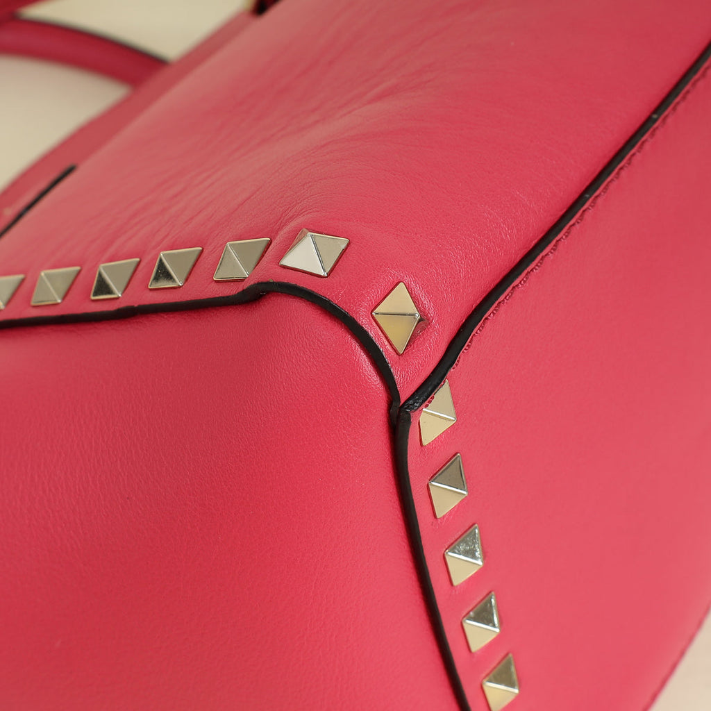 Valentino Fuchsia Rockstud Handle Tote Bag