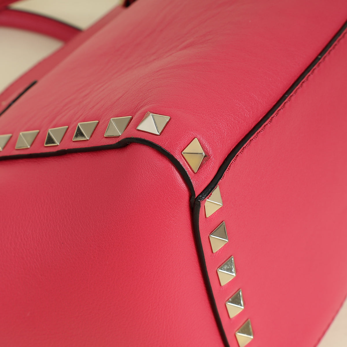 Valentino Fuchsia Rockstud Handle Tote Bag