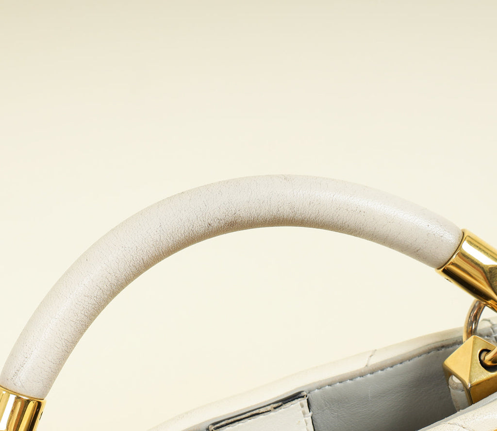 Valentino Creme Roman Stud Top Handle Bag
