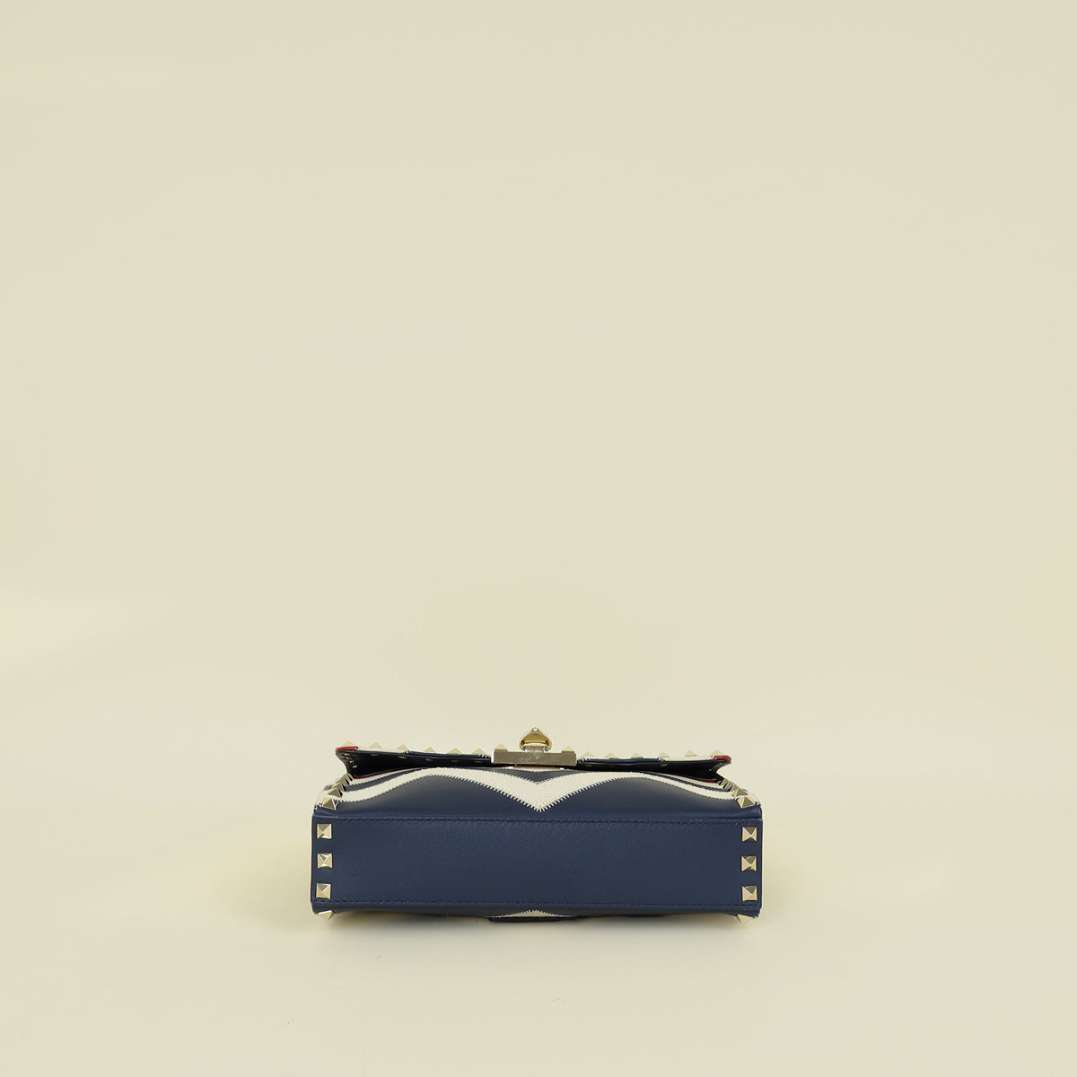 Valentino Tricolor Chevron Rockstud Flap Crossbody Bag
