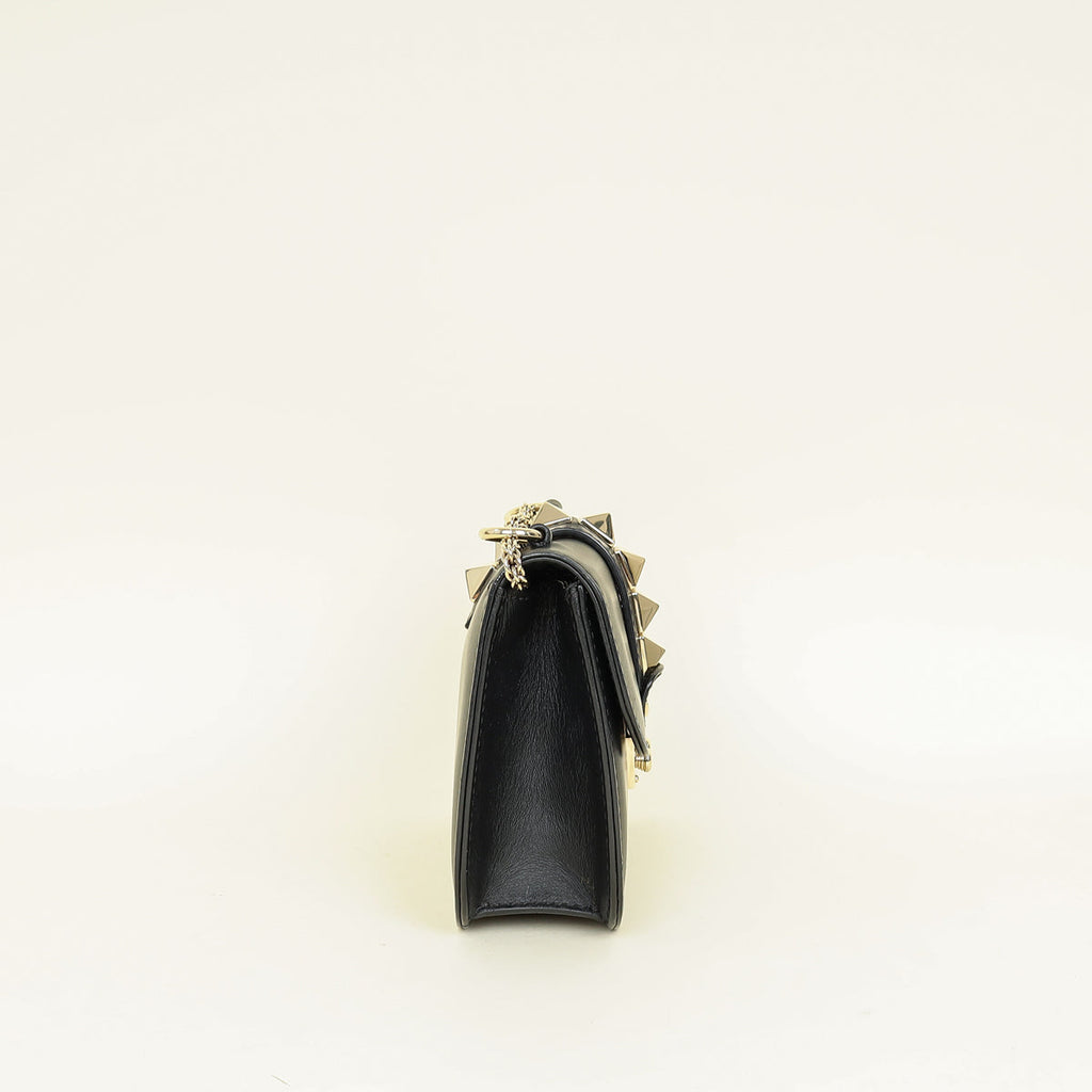 Valentino Black Glam Lock Small Shoulder Bag