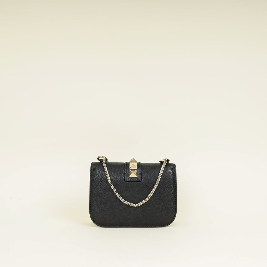 Valentino Black Glam Lock Small Shoulder Bag