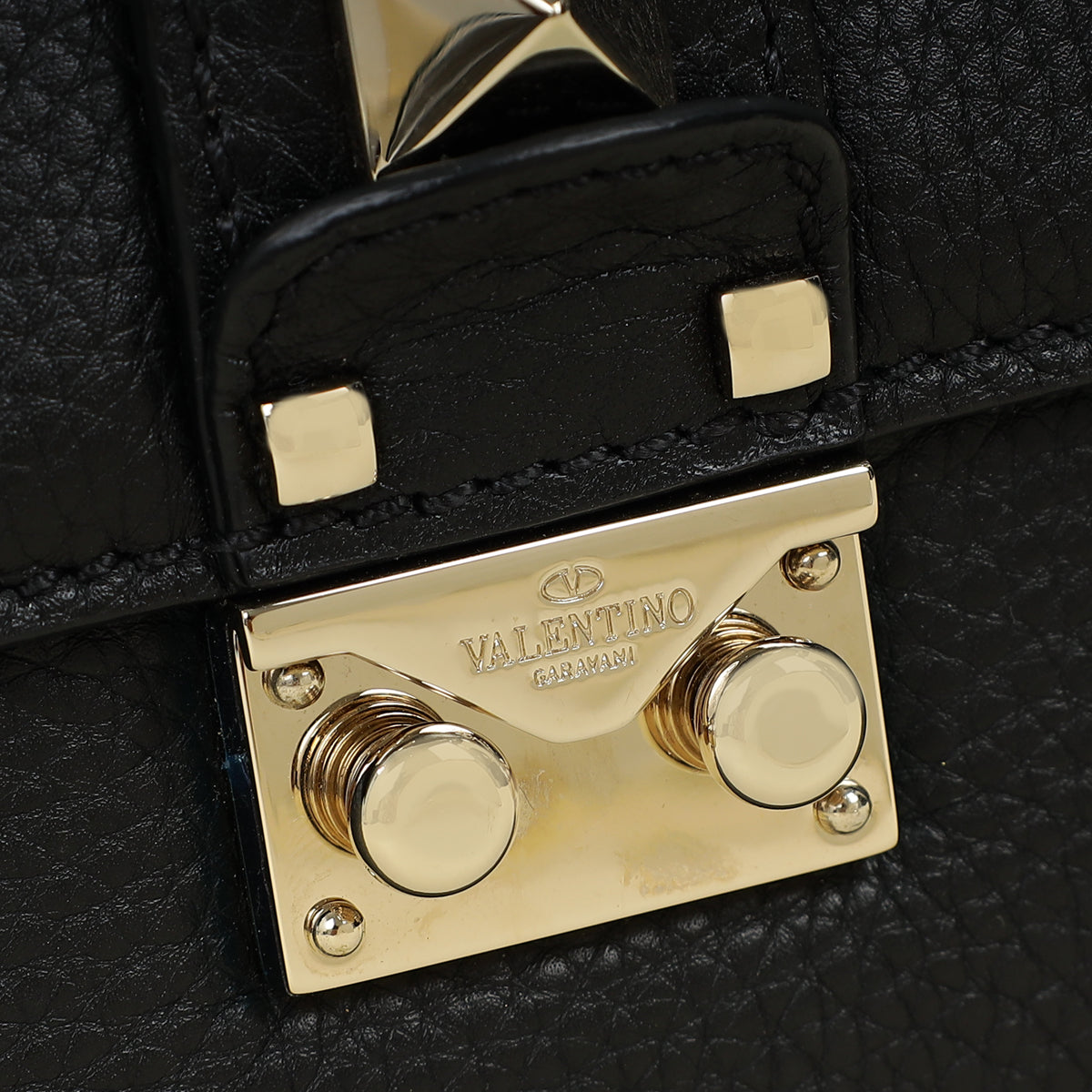 Valentino Black Glam Lock Small Shoulder Bag