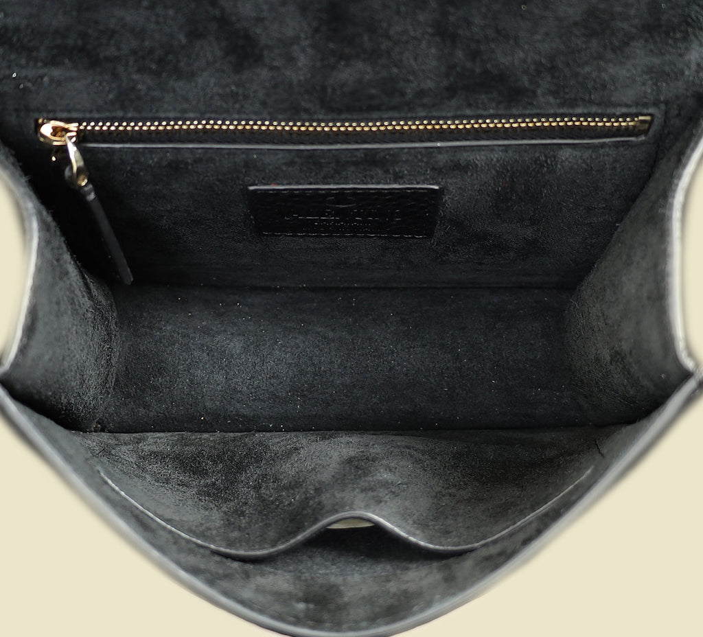 Valentino Black Glam Lock Small Shoulder Bag