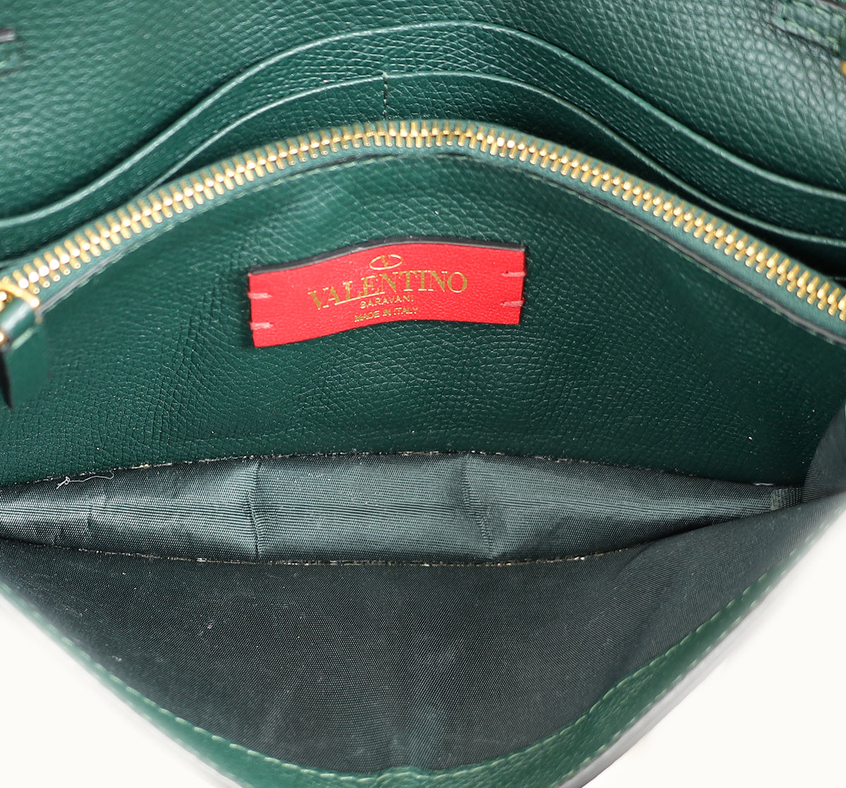 Valentino Emerald Green VLogo Chain Wallet