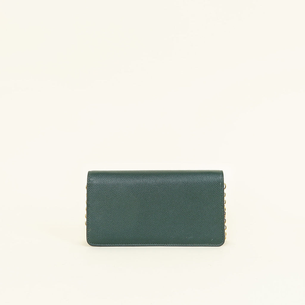 Valentino Emerald Green VLogo Chain Wallet