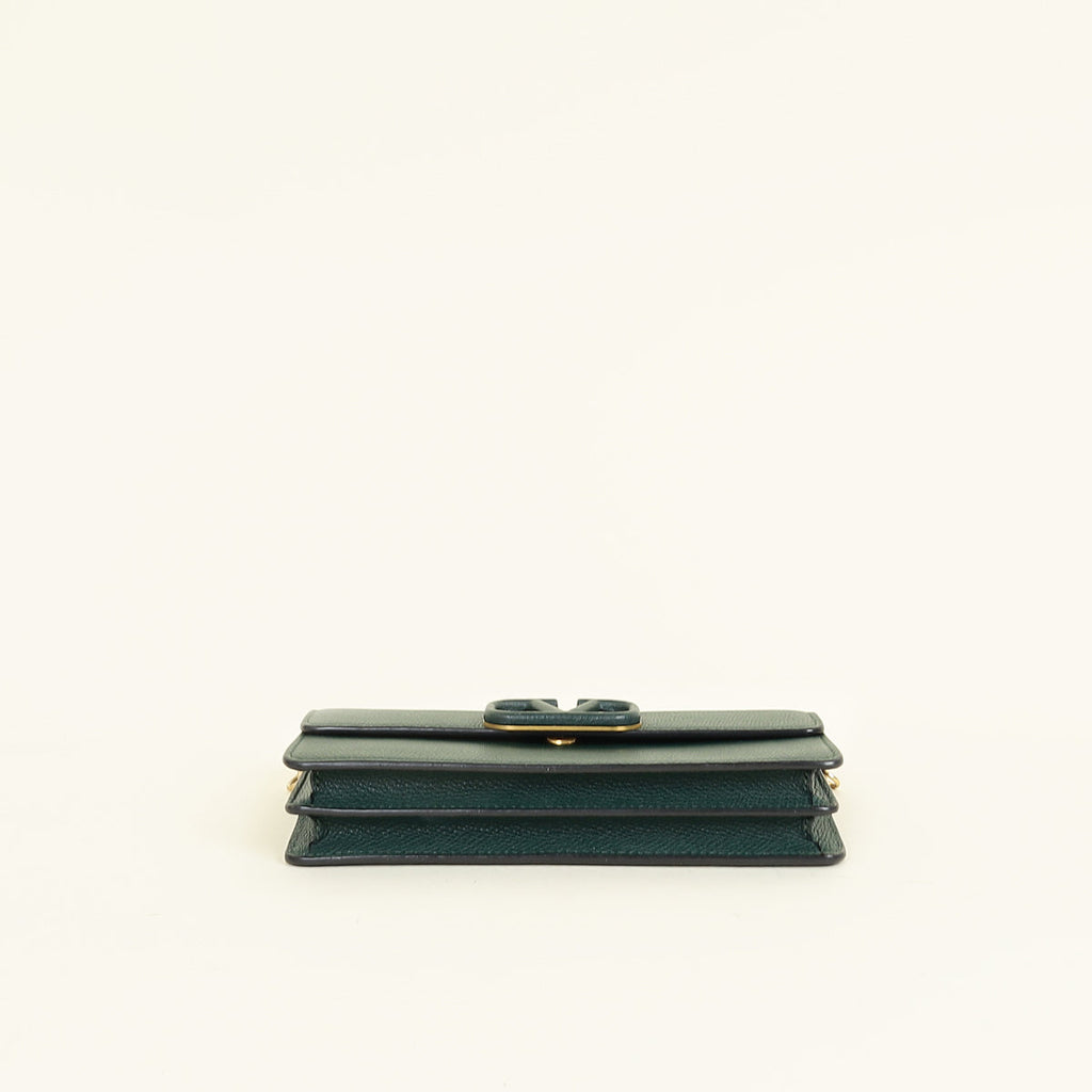 Valentino Emerald Green VLogo Chain Wallet