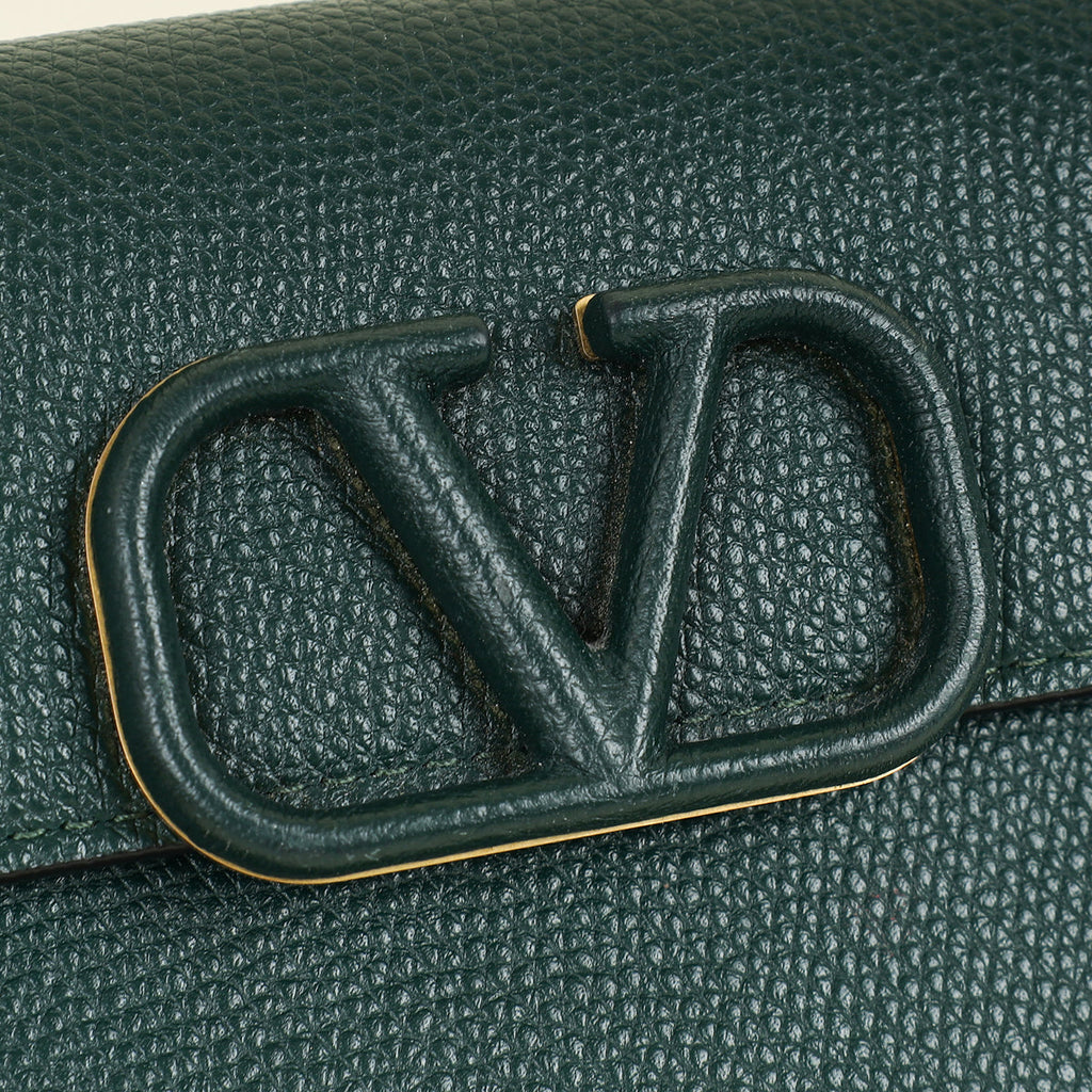 Valentino Emerald Green VLogo Chain Wallet