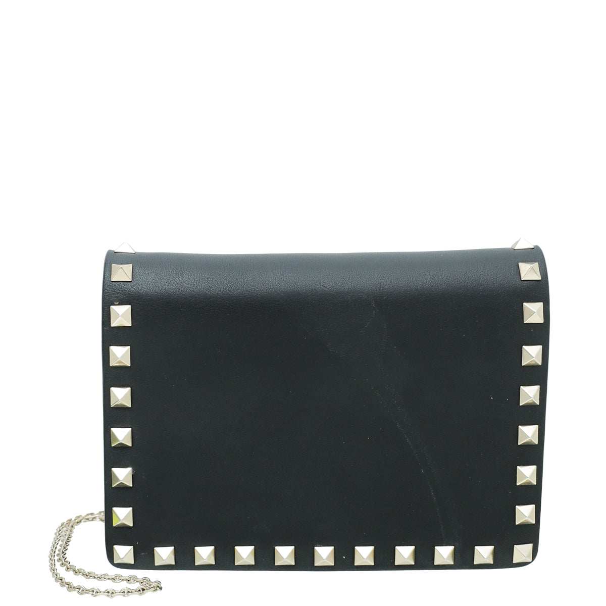 Valentino Black Rockstud Pouch on Chain
