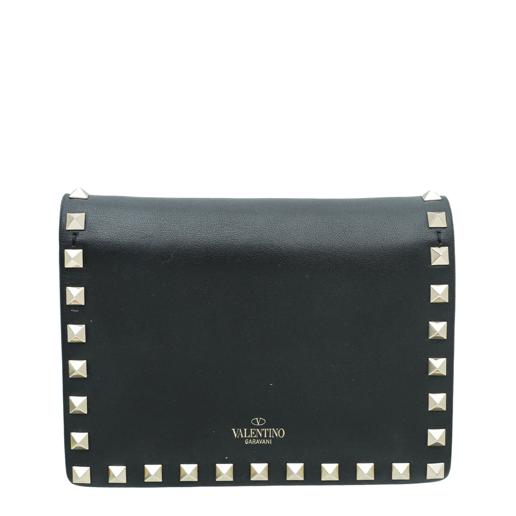 Valentino Black Rockstud Pouch on Chain