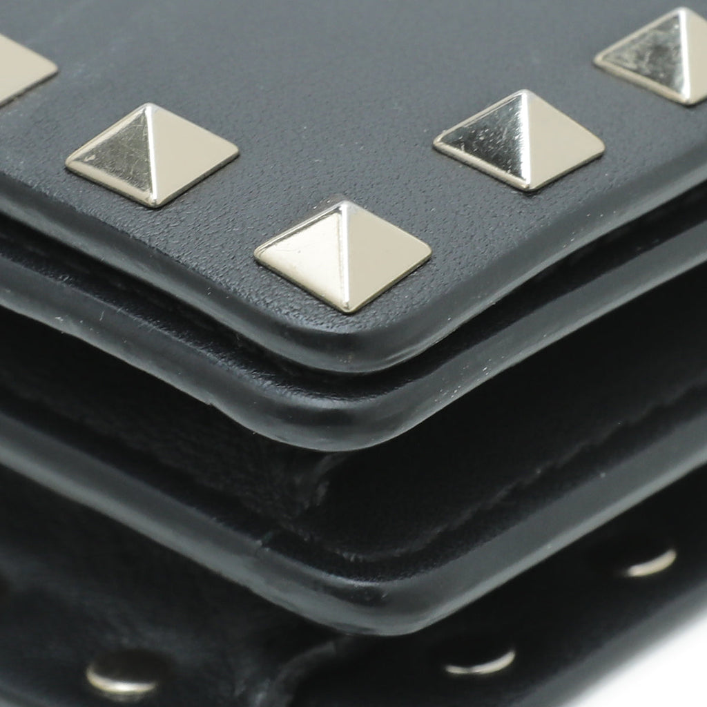 Valentino Black Rockstud Pouch on Chain