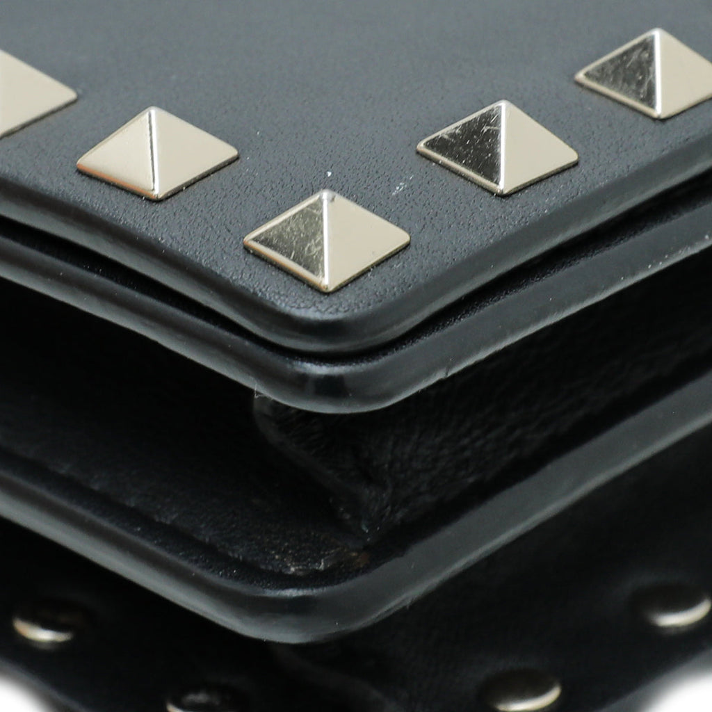 Valentino Black Rockstud Pouch on Chain