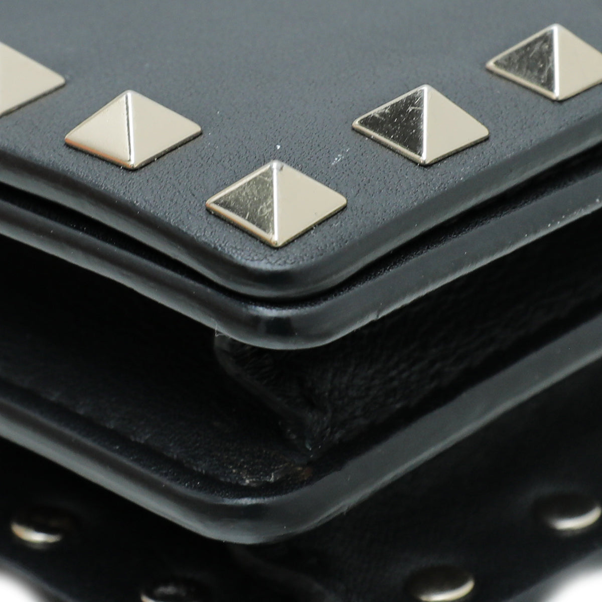 Valentino Black Rockstud Pouch on Chain