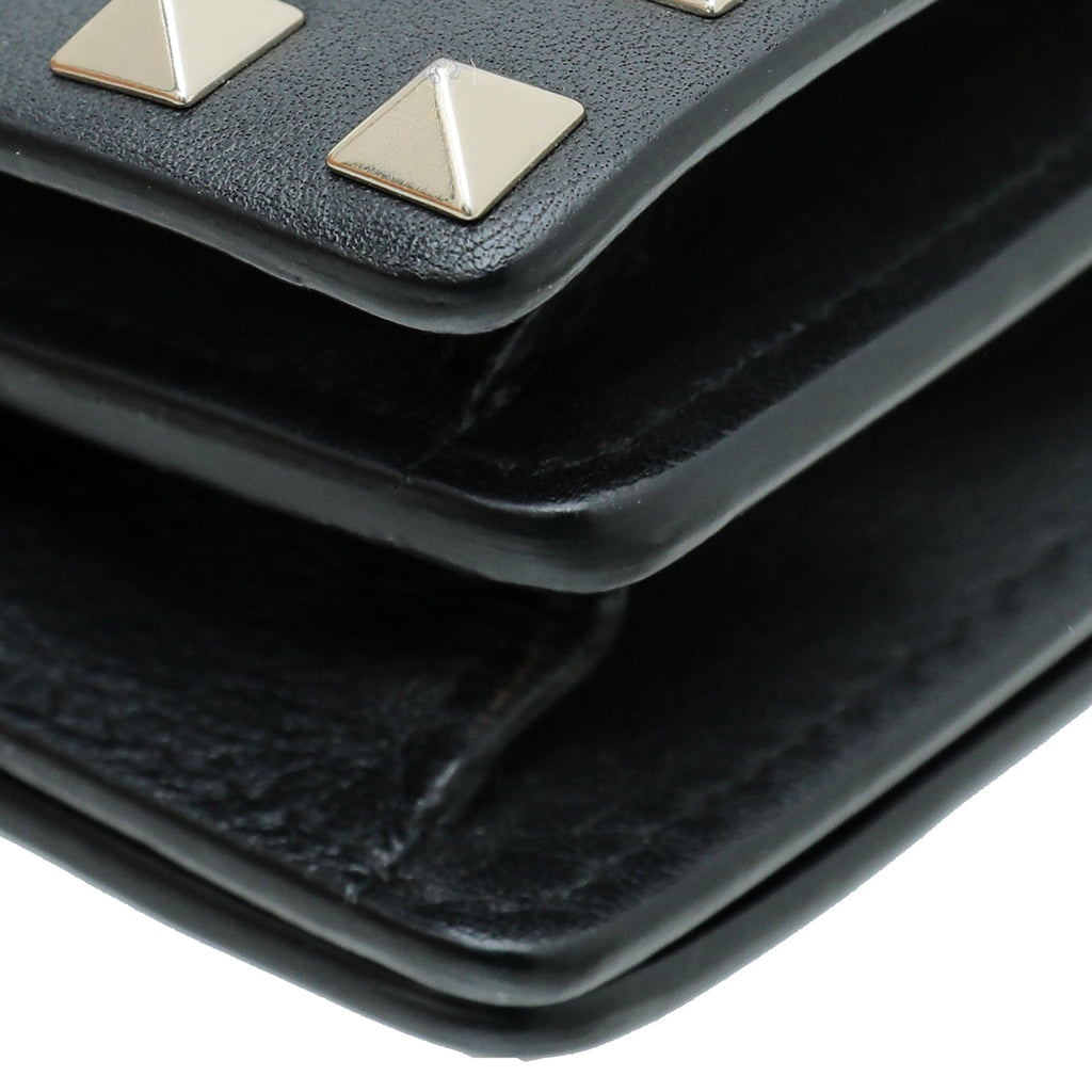 Valentino Black Rockstud Pouch on Chain
