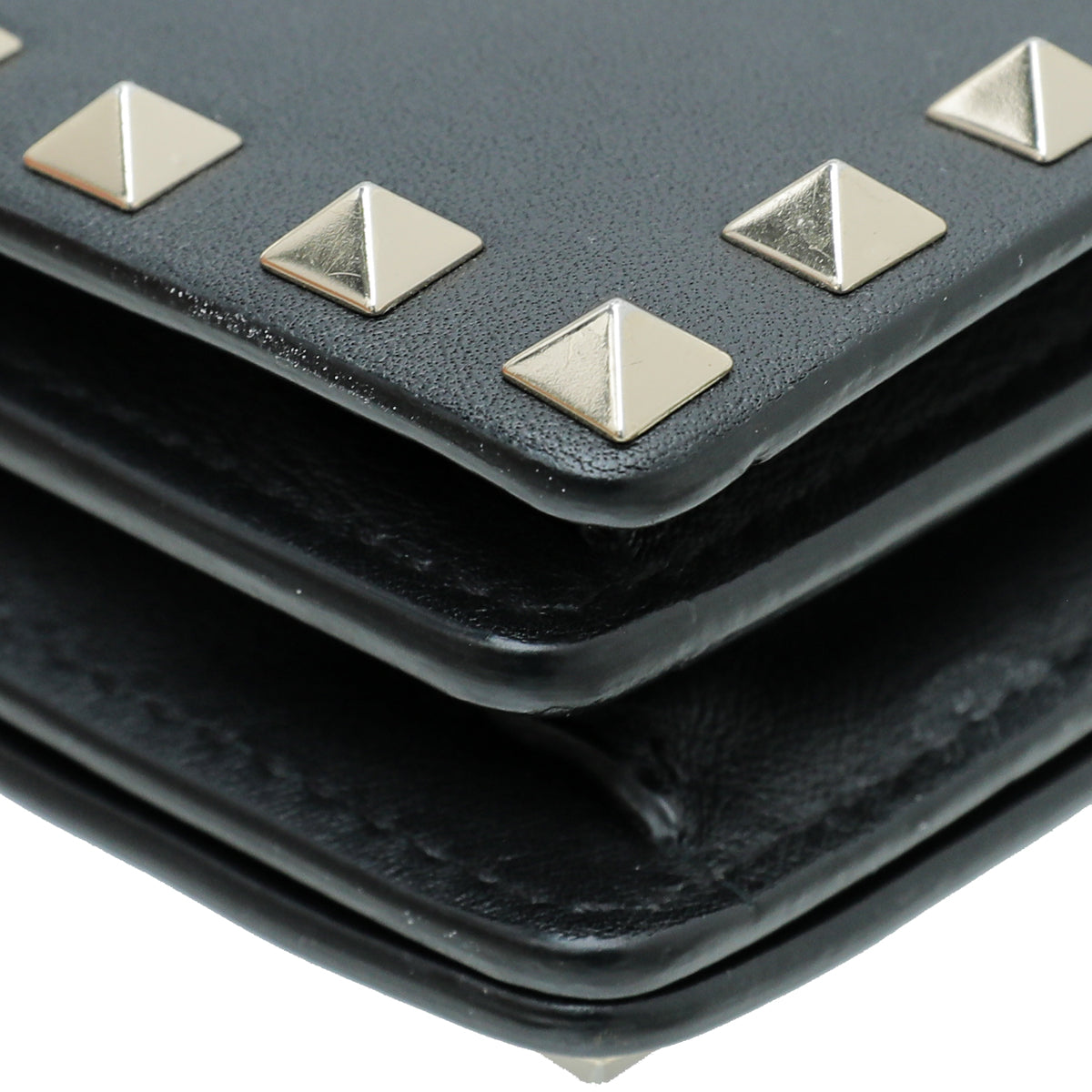 Valentino Black Rockstud Pouch on Chain