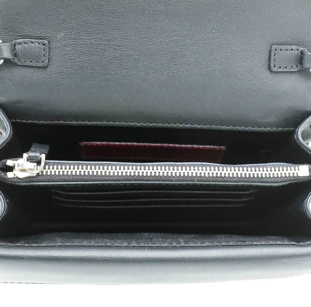 Valentino Black Rockstud Pouch on Chain