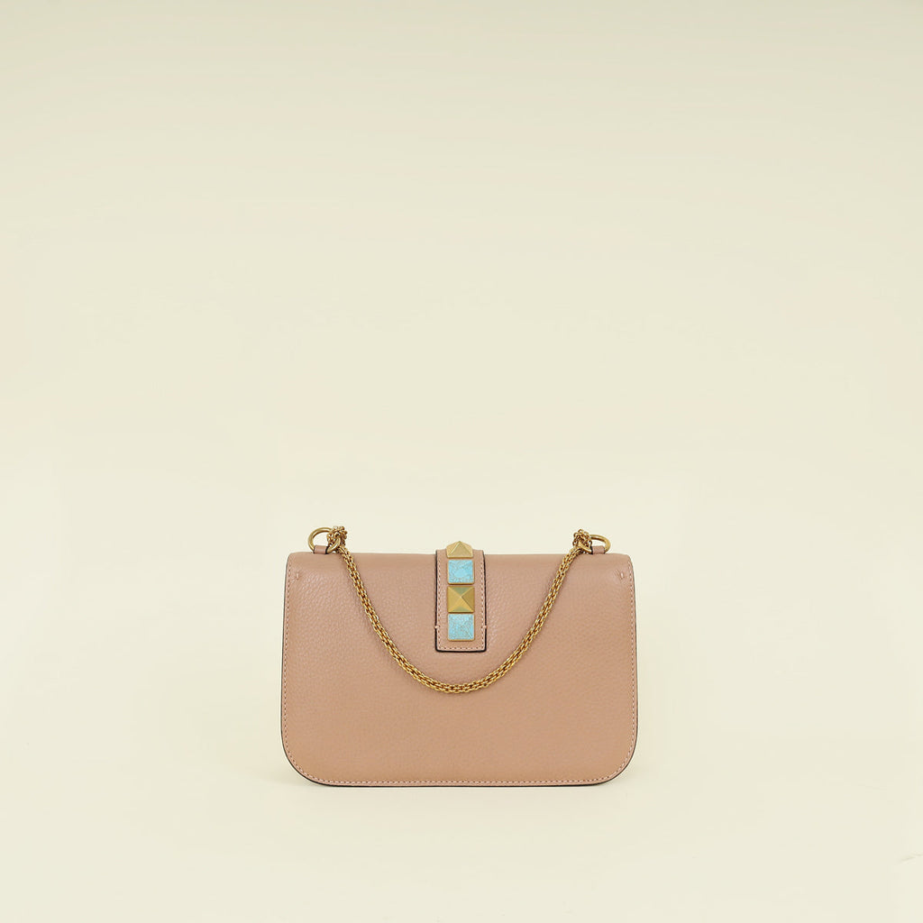 Valentino Rose Canelle Glam Lock Medium Shoulder Bag