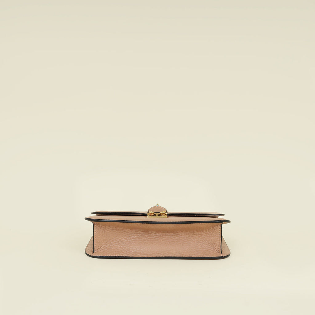 Valentino Rose Canelle Glam Lock Medium Shoulder Bag
