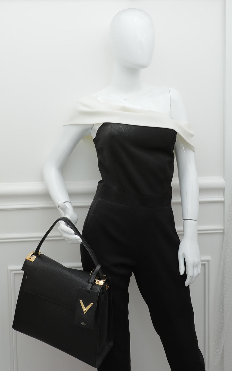 Valentino Black My Rockstud Single Handle Medium Bag