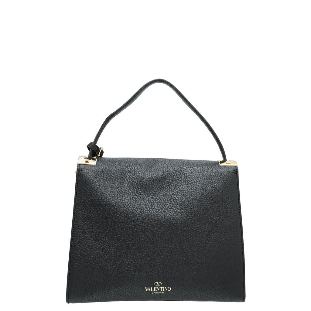 Valentino Black My Rockstud Single Handle Medium Bag