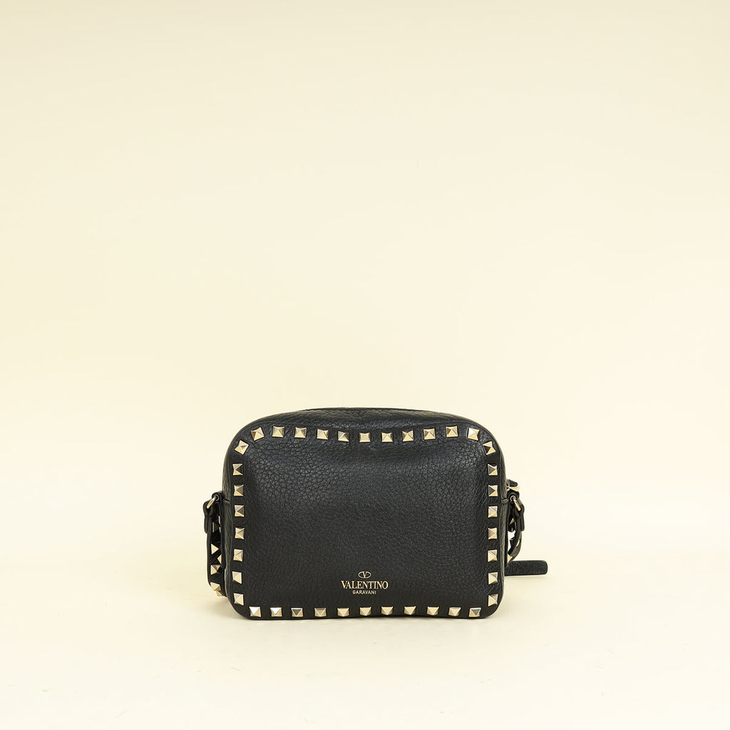 Valentino Black Rockstud Camera Mini Crossbody Bag