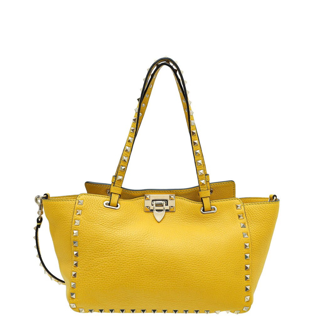 Valentino Yellow Vitello Rockstud Small Bag