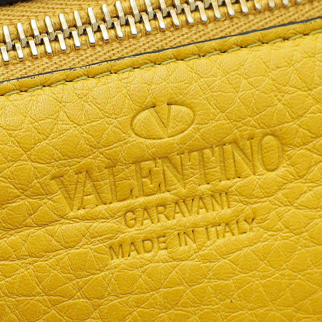 Valentino Yellow Vitello Rockstud Small Bag