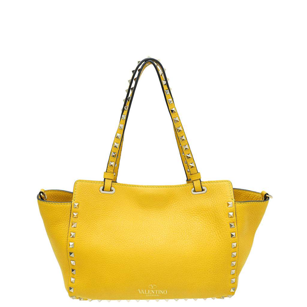 Valentino Yellow Vitello Rockstud Small Bag