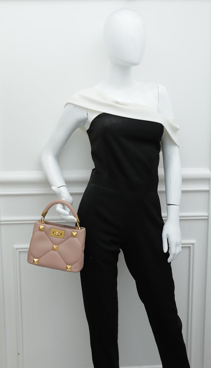 Valentino Rose Cannelle Roman Stud Top Handle Mini Bag
