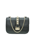 Valentino Black Glam Lock Small Flap Chain Bag