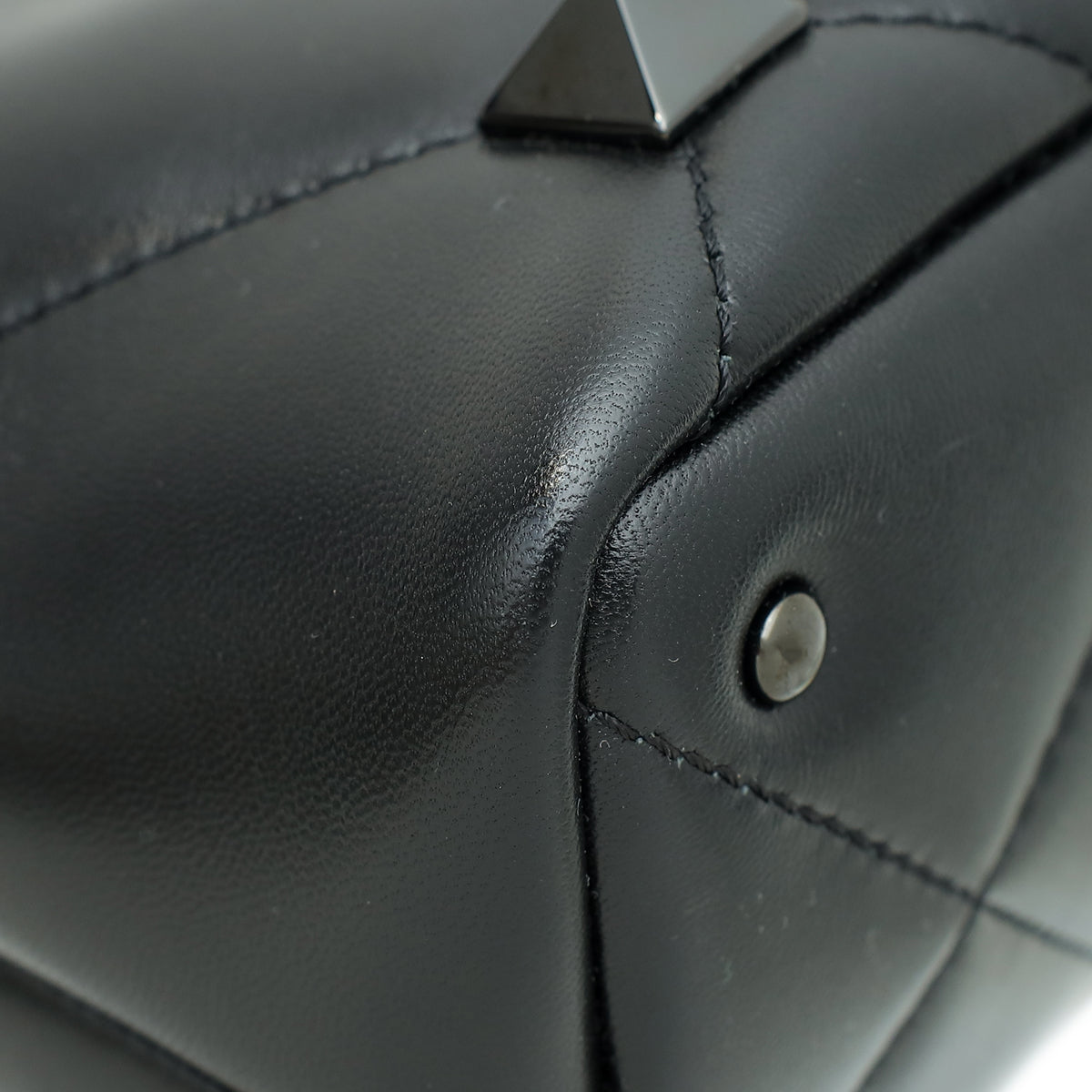Valentino Black Roman Stud The Handle Small Bag