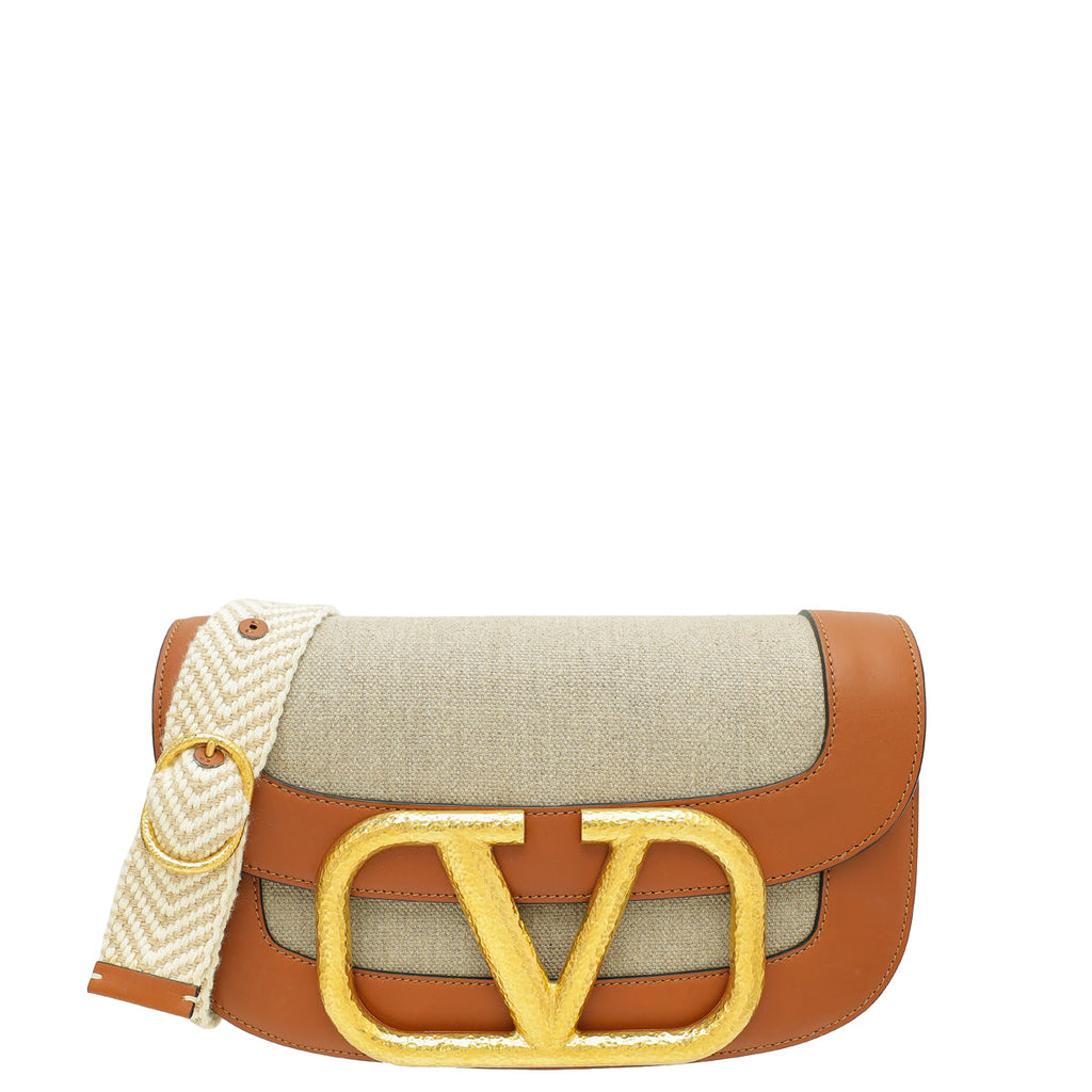 Valentino Bicolor Vlogo Supervee Medium Crossbody Bag
