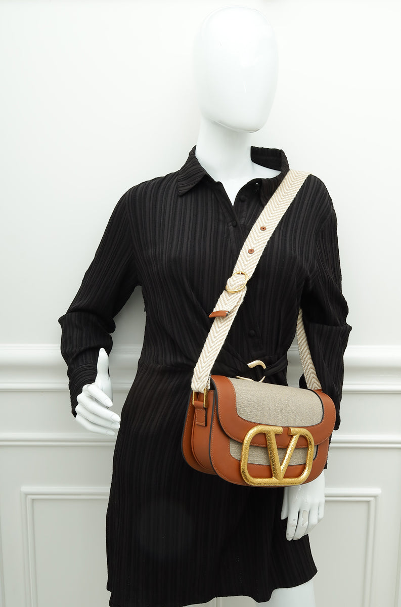 Valentino Bicolor Vlogo Supervee Medium Crossbody Bag