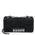 Valentino Black Pony Fur Va Va Voom Crystal Clutch Bag