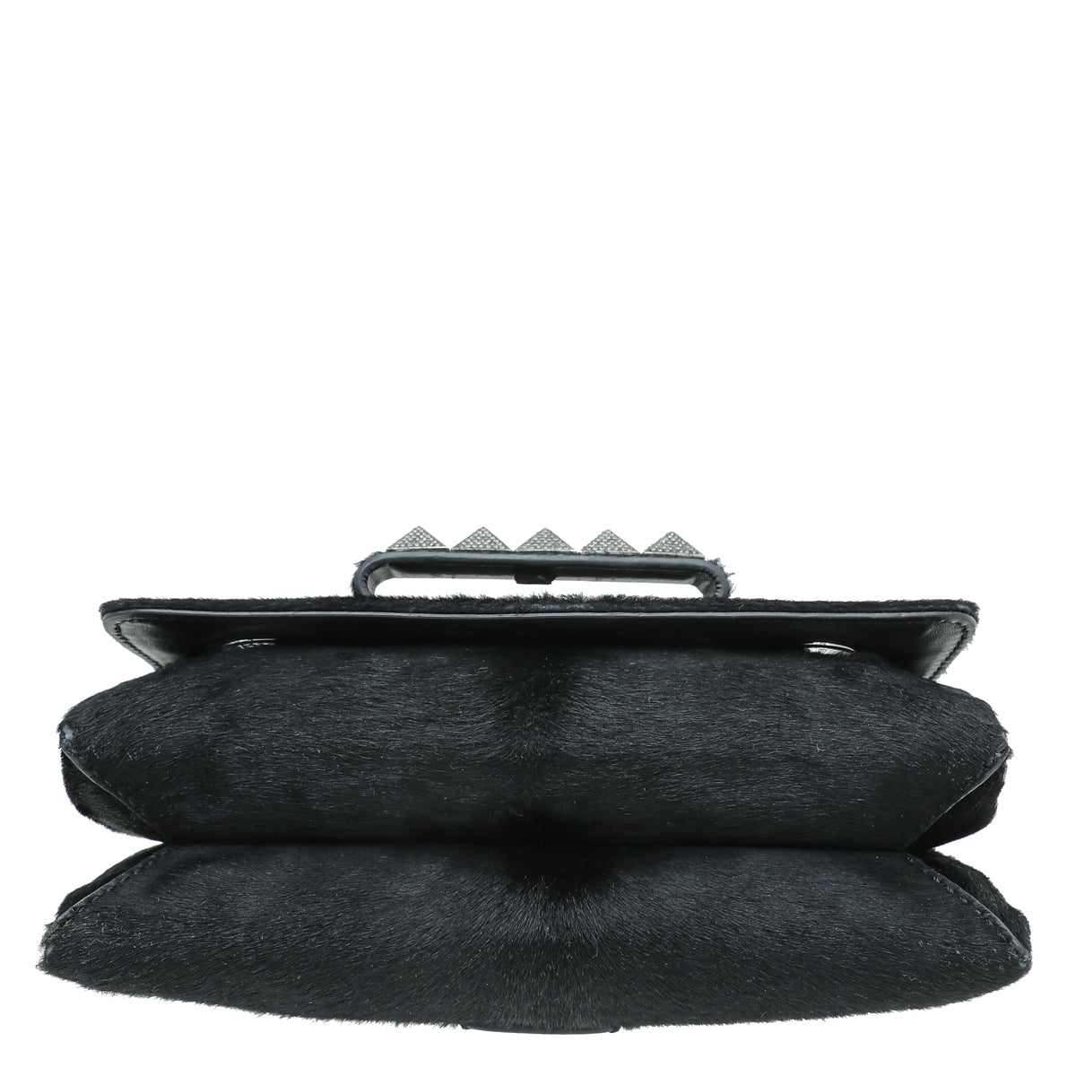 Valentino Black Pony Fur Va Va Voom Crystal Clutch Bag