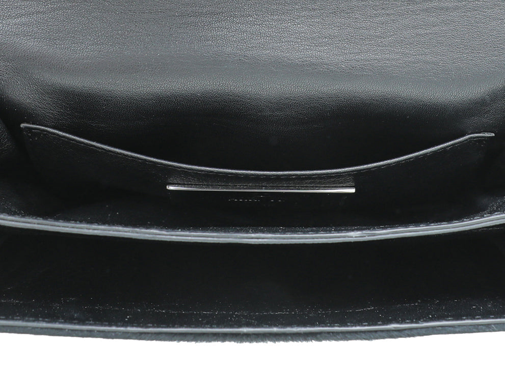Valentino Black Pony Fur Va Va Voom Crystal Clutch Bag