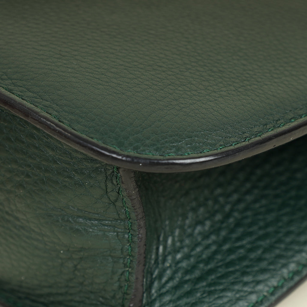 Valentino Forest Green Glam Lock Medium Flap Bag