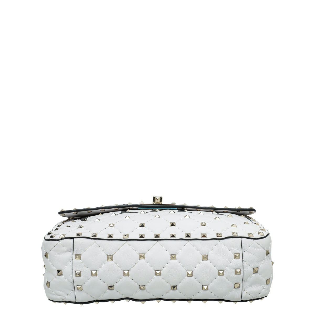 Valentino White VLTN Spike Rockstud Medium Flap Bag