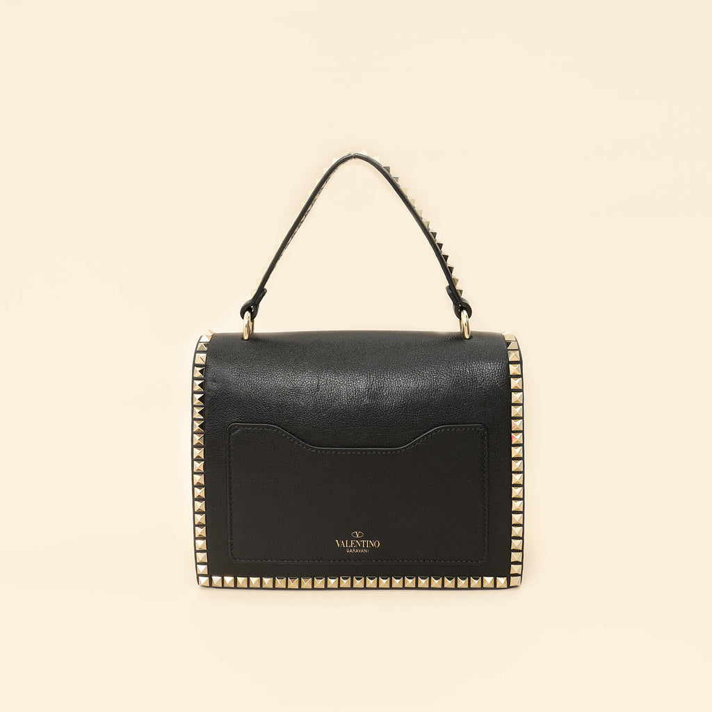 Valentino Black Rockstud No Limit Top Handle Bag