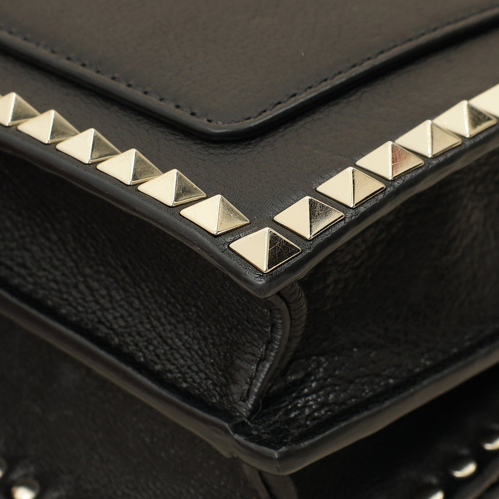 Valentino Black Rockstud No Limit Top Handle Bag