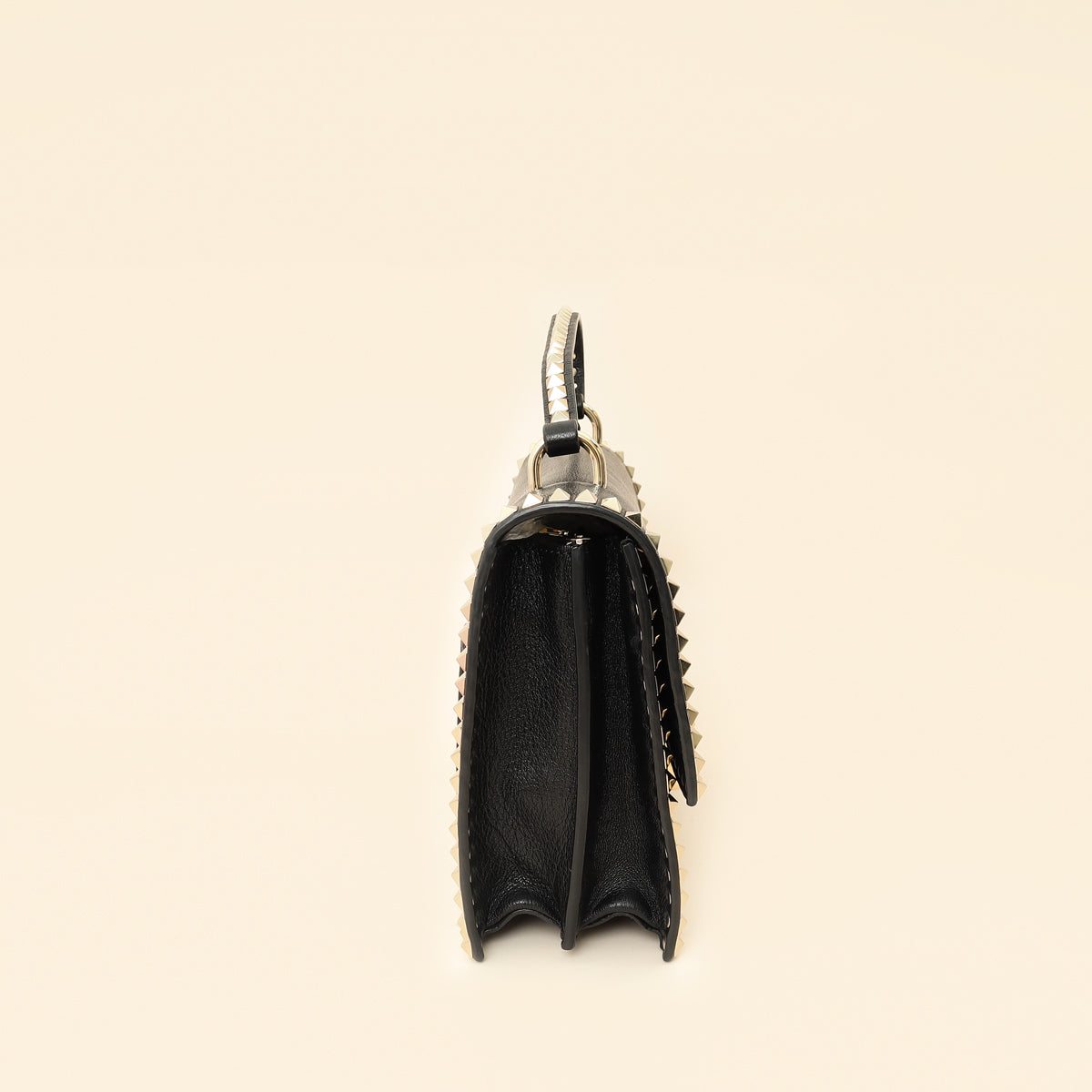 Valentino Black Rockstud No Limit Top Handle Bag