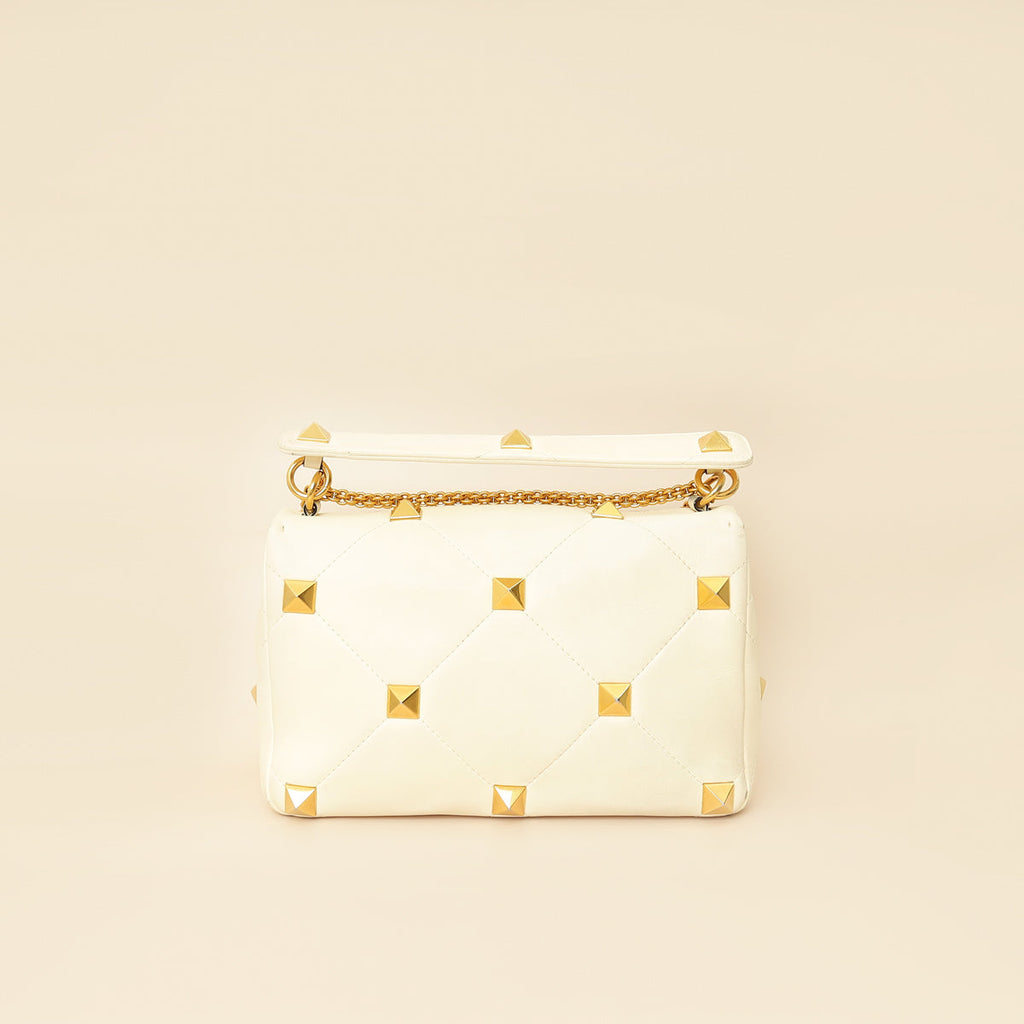 Valentino Ivory Roman Stud The Shoulder Bag